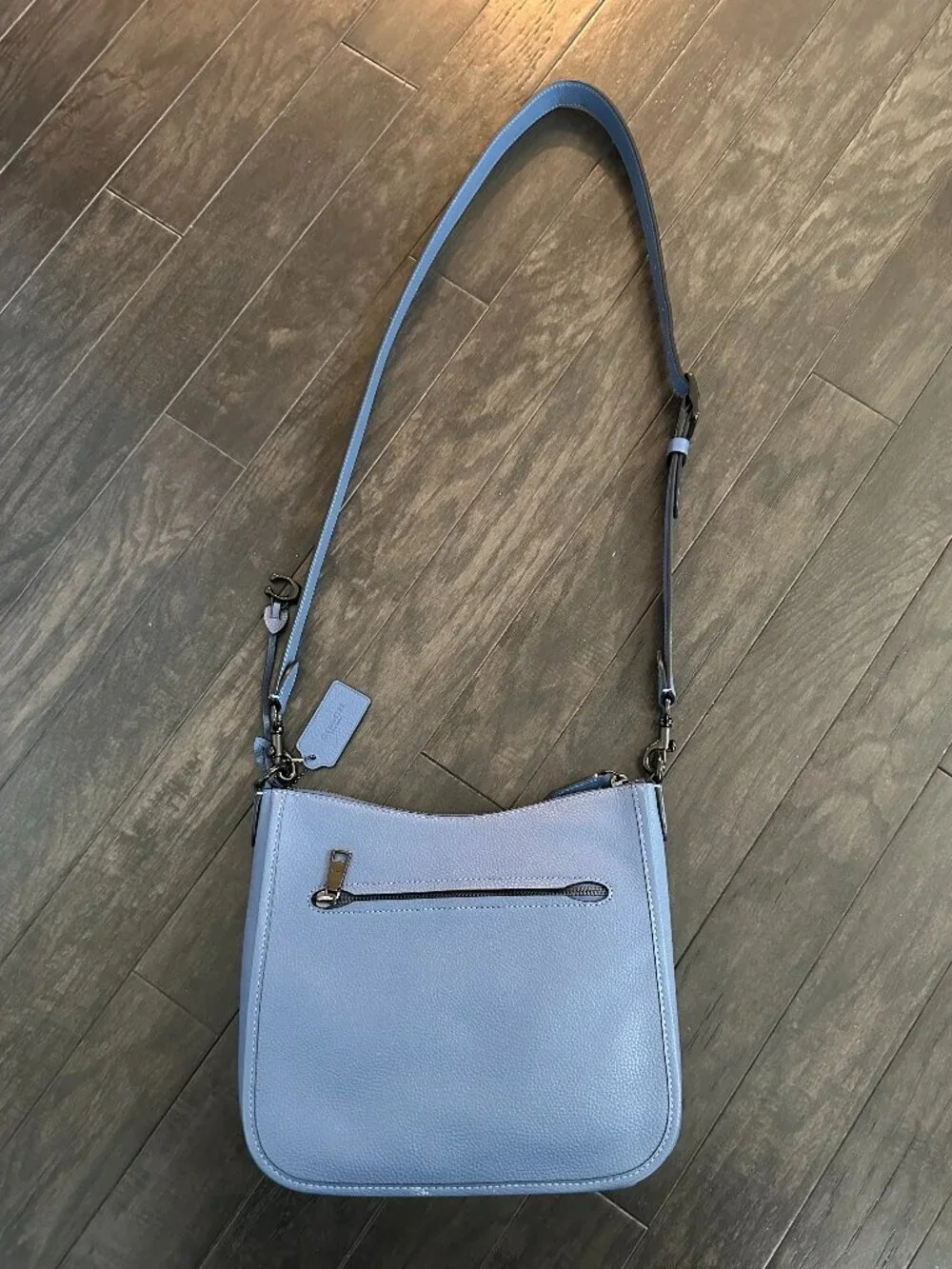 Coach Light Blue Pebbled Leather Chaise Crossbody Bag Style #B2279-C8483